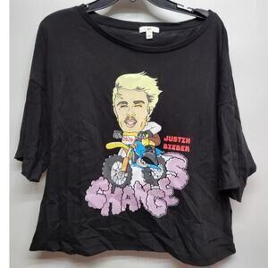 BP. Justin Bieber Oversized Cropped T-shirt Large
